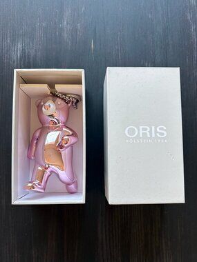 Oris Swiss Watch Brand Metallic Pink Bear Keychain / Bag Charm — Rare Collector'